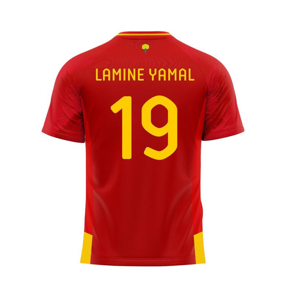 Children's Short Sleeved Football Shirt RFEF Lamine Yamal 19 Red