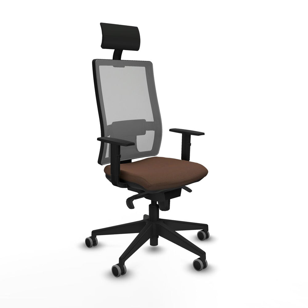 Sedia Ufficio con Poggiatesta Piqueras y Crespo 1D066G1 Marrone scuro