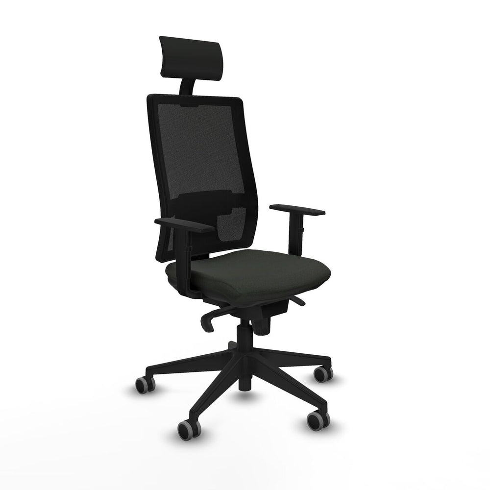 Sedia Ufficio con Poggiatesta Piqueras y Crespo 1D066G1 Nero