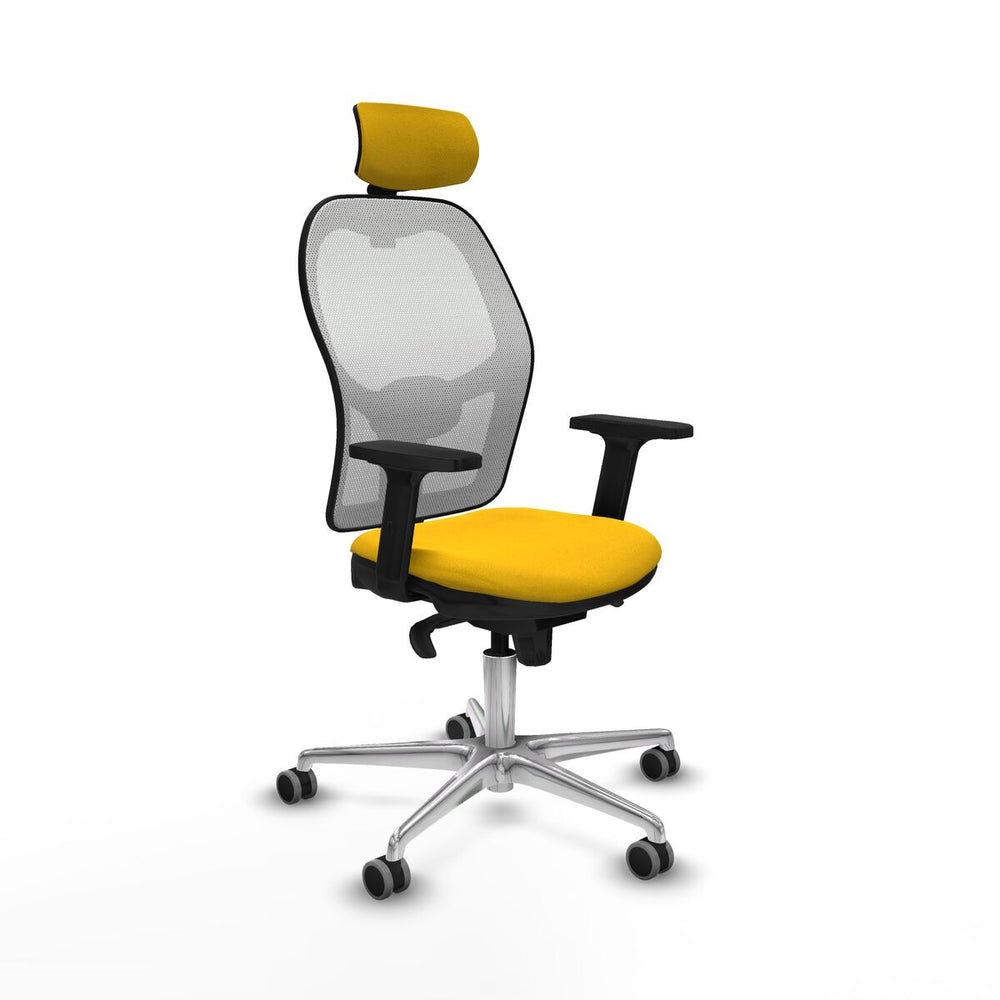Sedia Ufficio con Poggiatesta Piqueras y Crespo 2D086G2 Giallo