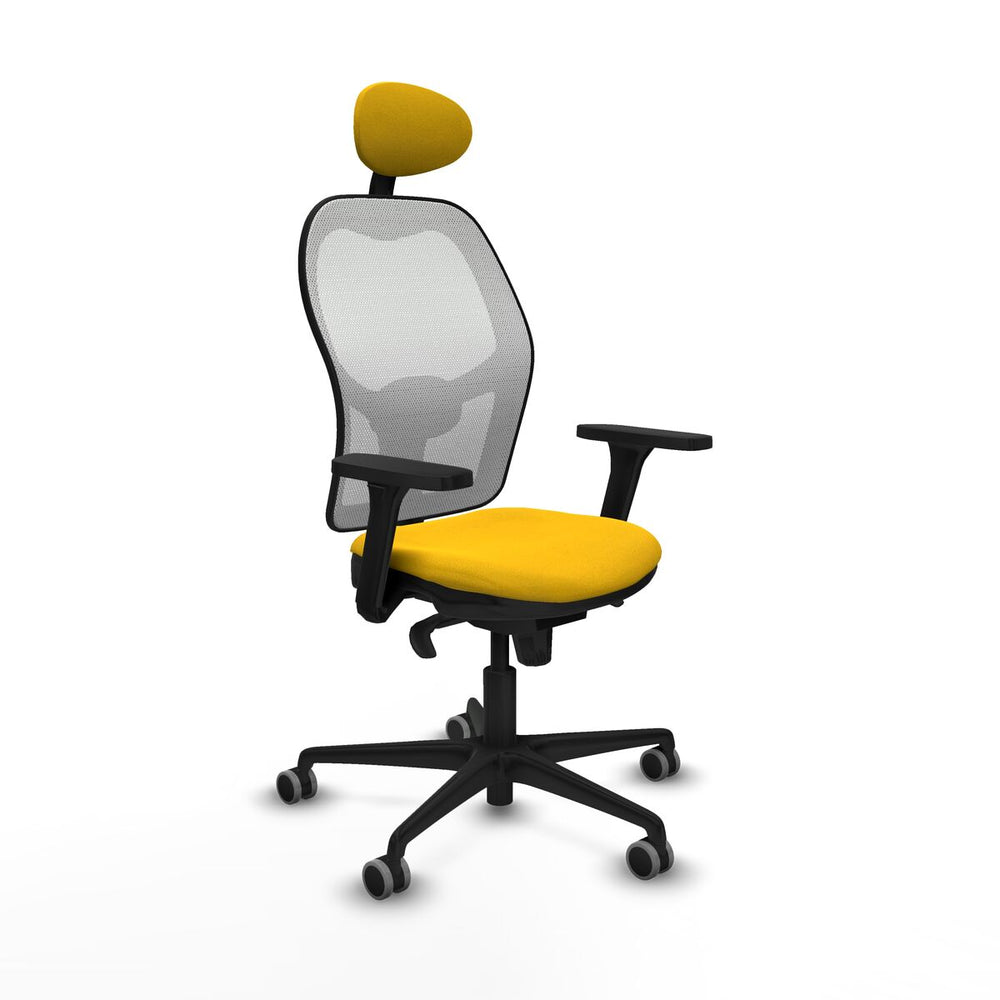 Sedia Ufficio con Poggiatesta Piqueras y Crespo 3D036G1 Giallo