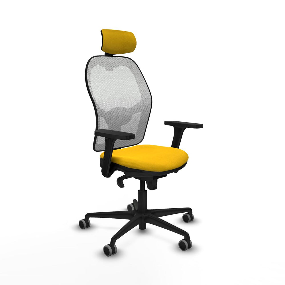 Sedia Ufficio con Poggiatesta Piqueras y Crespo 3D036G2 Giallo