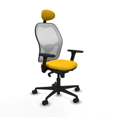 Sedia Ufficio con Poggiatesta Piqueras y Crespo 3D036N1 Giallo