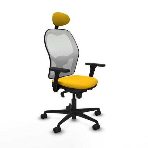 Sedia Ufficio con Poggiatesta Piqueras y Crespo 3D036N1 Giallo