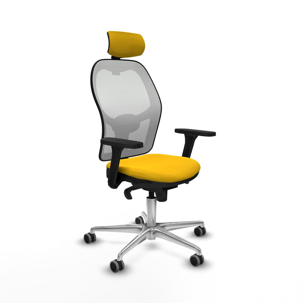 Sedia Ufficio con Poggiatesta Piqueras y Crespo 3D086G2 Giallo