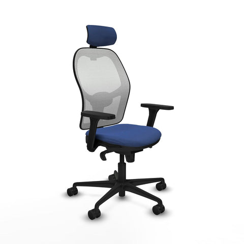 Sedia Ufficio con Poggiatesta Piqueras y Crespo 3D036N2 Blu Marino