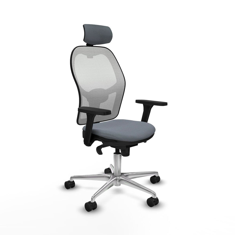 Sedia Ufficio con Poggiatesta Piqueras y Crespo 3D086N2 Grigio