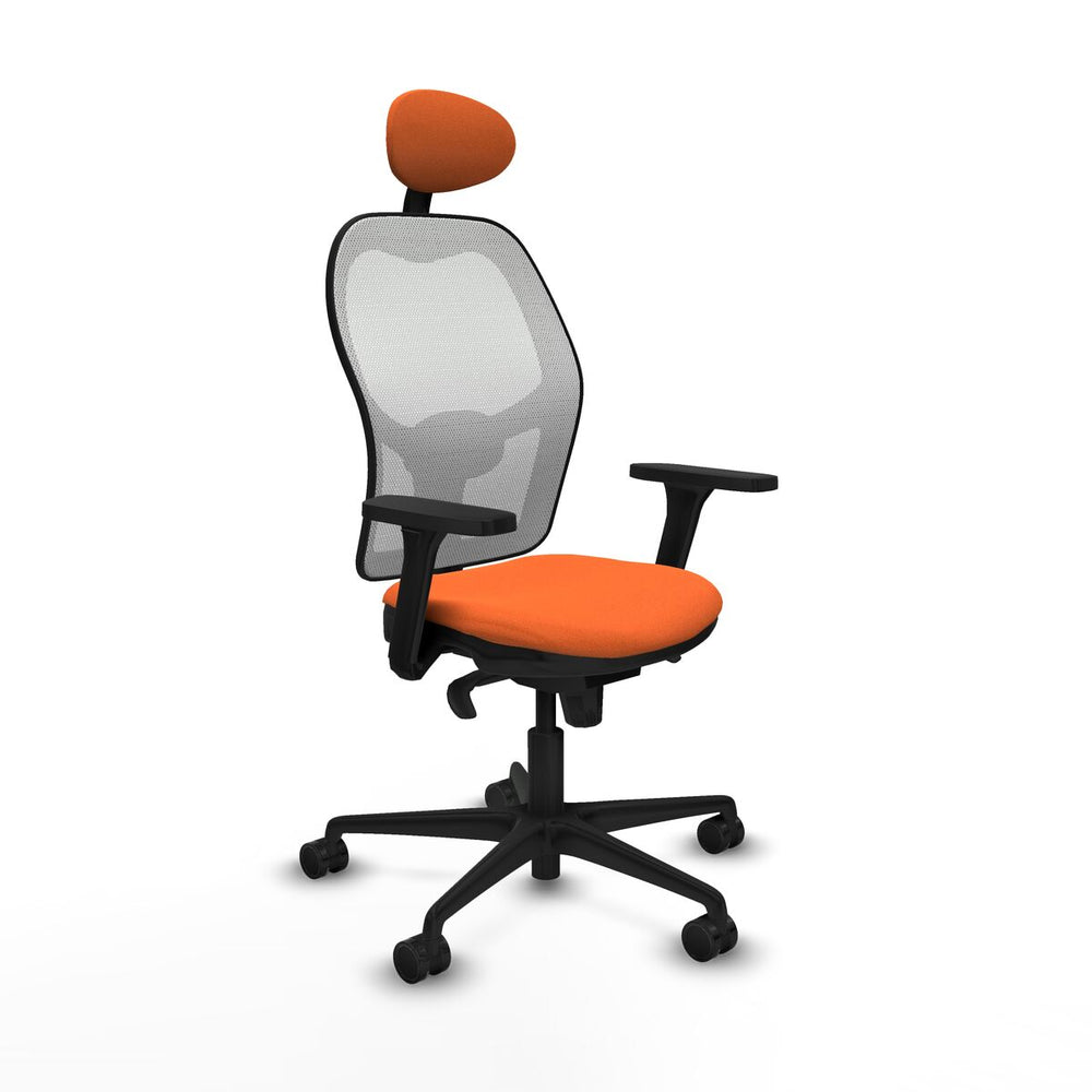 Sedia Ufficio con Poggiatesta Piqueras y Crespo 3D036N1 Arancio