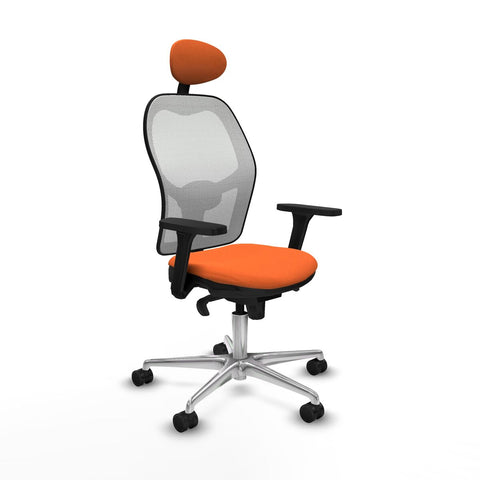 Sedia Ufficio con Poggiatesta Piqueras y Crespo 3D086N1 Arancio