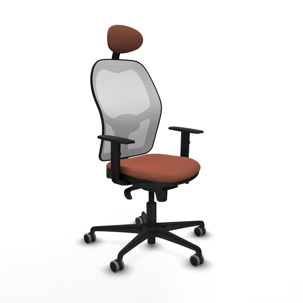 Sedia Ufficio con Poggiatesta Jorquera Piqueras y Crespo 1D036G1 Bianco Marrone