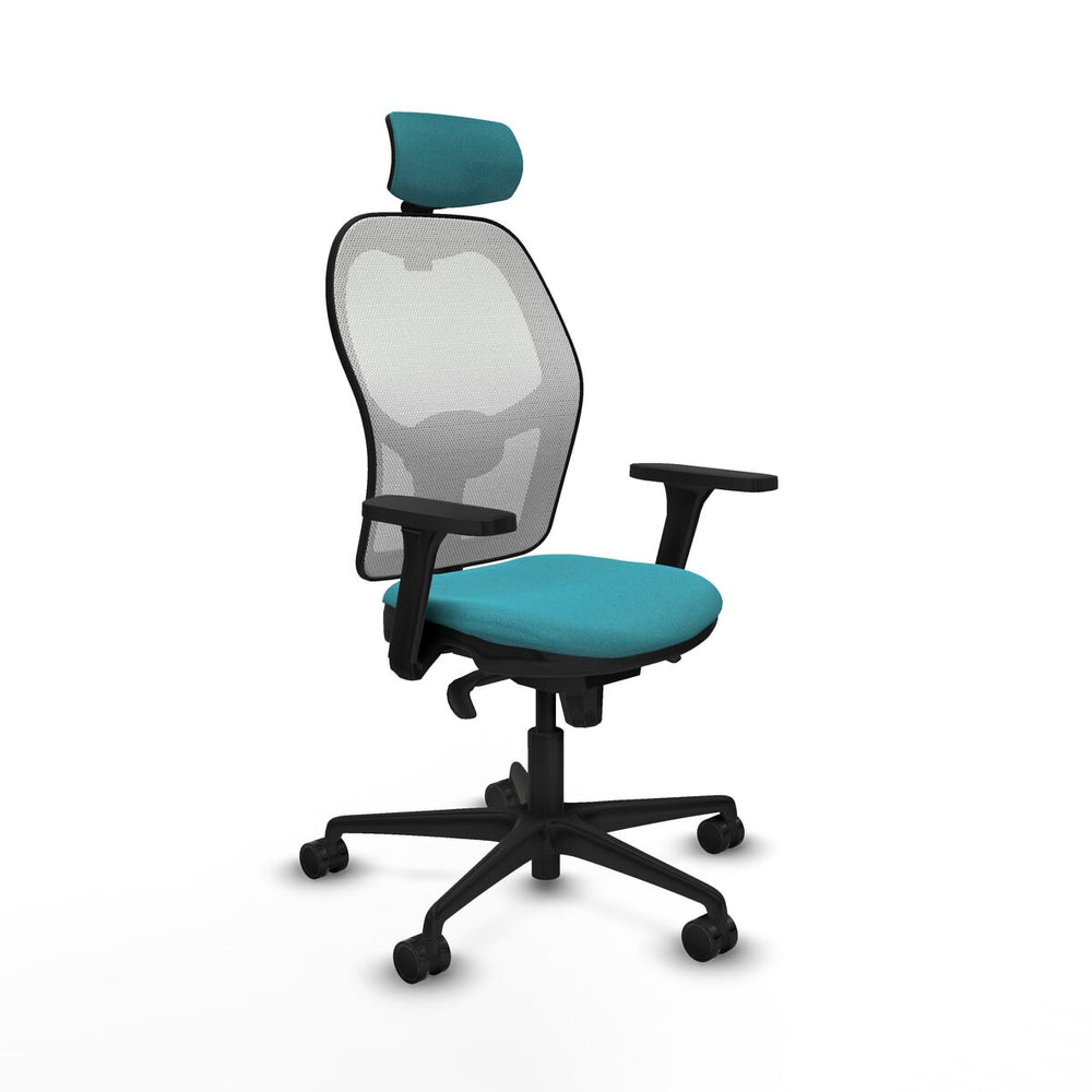 Sedia Ufficio con Poggiatesta Piqueras y Crespo 3D036N2 Turchese