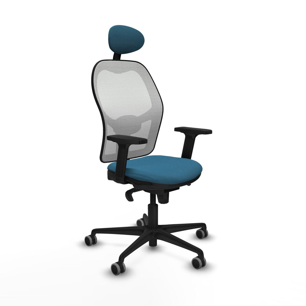 Sedia Ufficio con Poggiatesta Piqueras y Crespo 2D036G1 Bianco Verde petrolio