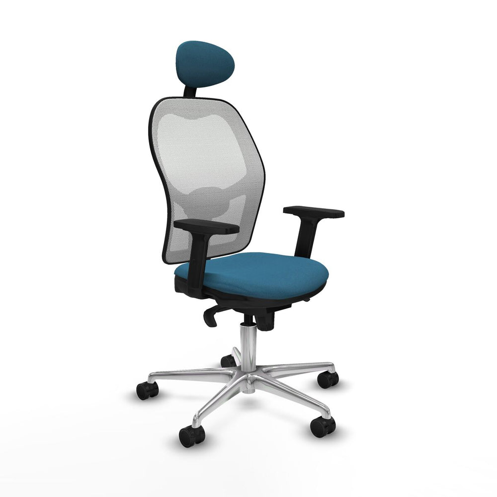 Office Chair with Headrest Piqueras y Crespo 2D086N1 White Petroleum green