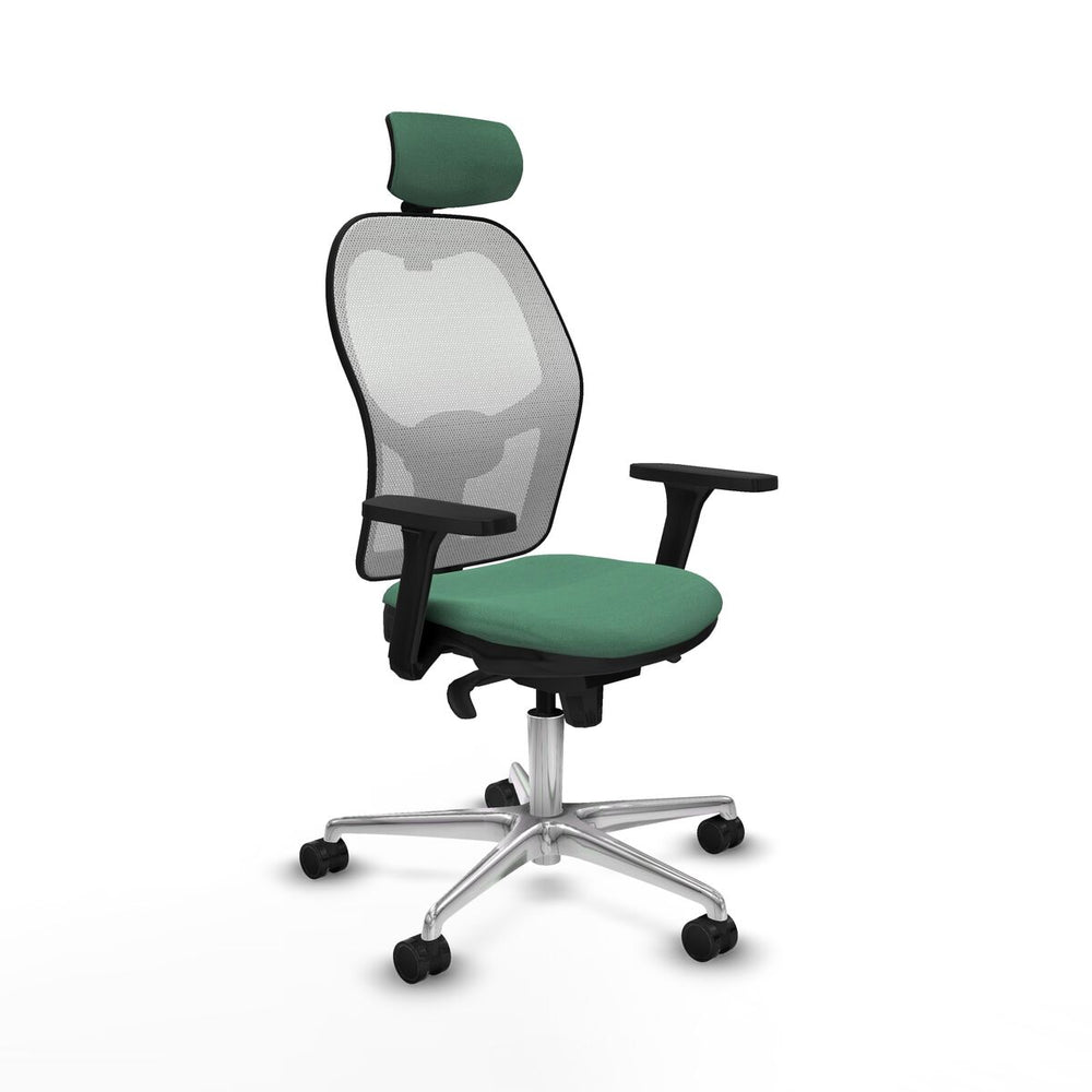 Sedia Ufficio con Poggiatesta Piqueras y Crespo 3D086N2 Verde Smeraldo
