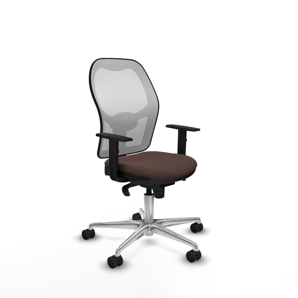 Silla de Oficina Piqueras y Crespo 1D086N0 Blanco Marrón oscuro