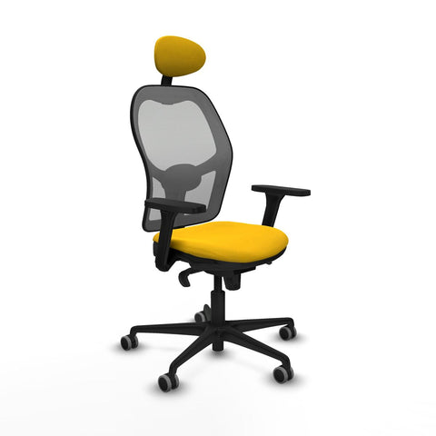 Sedia Ufficio con Poggiatesta Piqueras y Crespo 3D036G1 Giallo