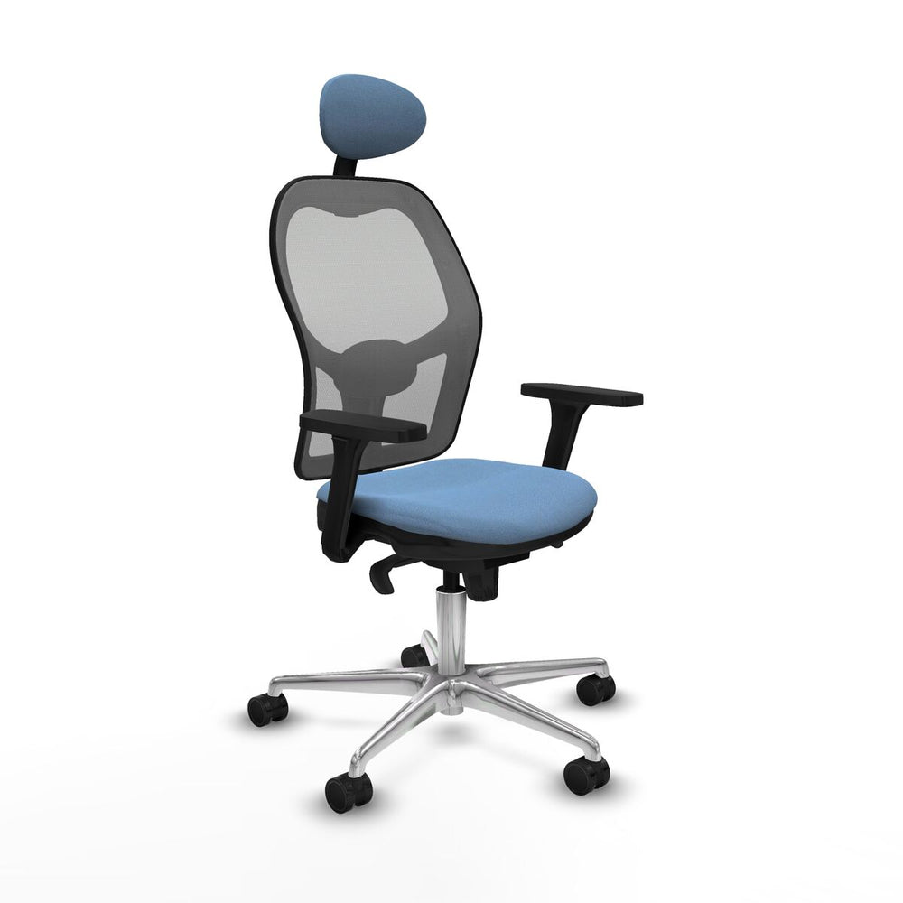 Sedia Ufficio con Poggiatesta Piqueras y Crespo 3D086N1 Blu cielo