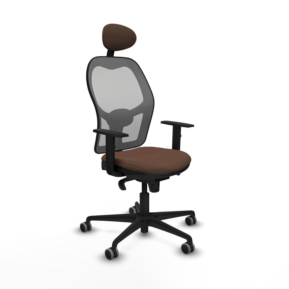 Sedia Ufficio con Poggiatesta Jorquera Piqueras y Crespo 1D036G1 Grigio Marrone scuro