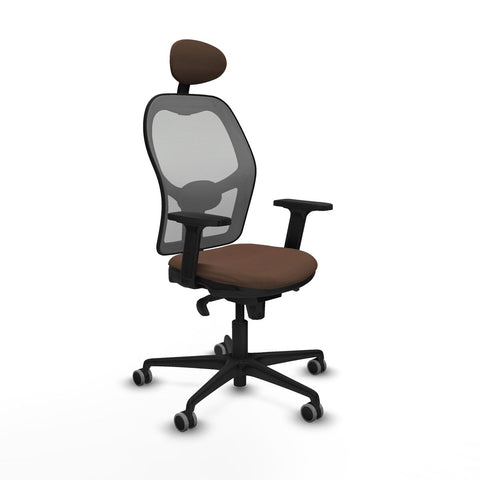 Sedia Ufficio con Poggiatesta Piqueras y Crespo 2D036G1 Grigio Marrone scuro