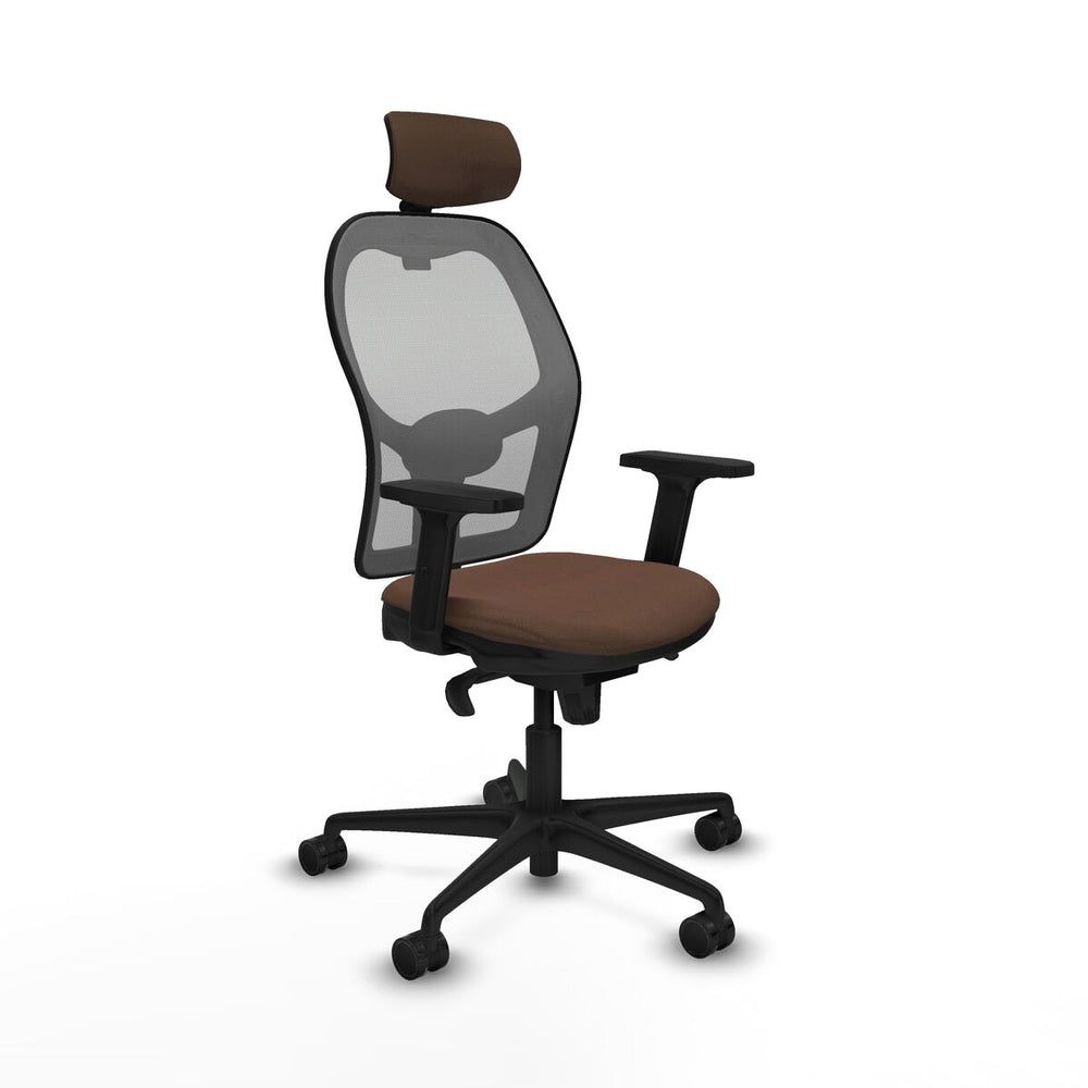 Sedia Ufficio con Poggiatesta Piqueras y Crespo 2D036N2 Grigio Marrone scuro
