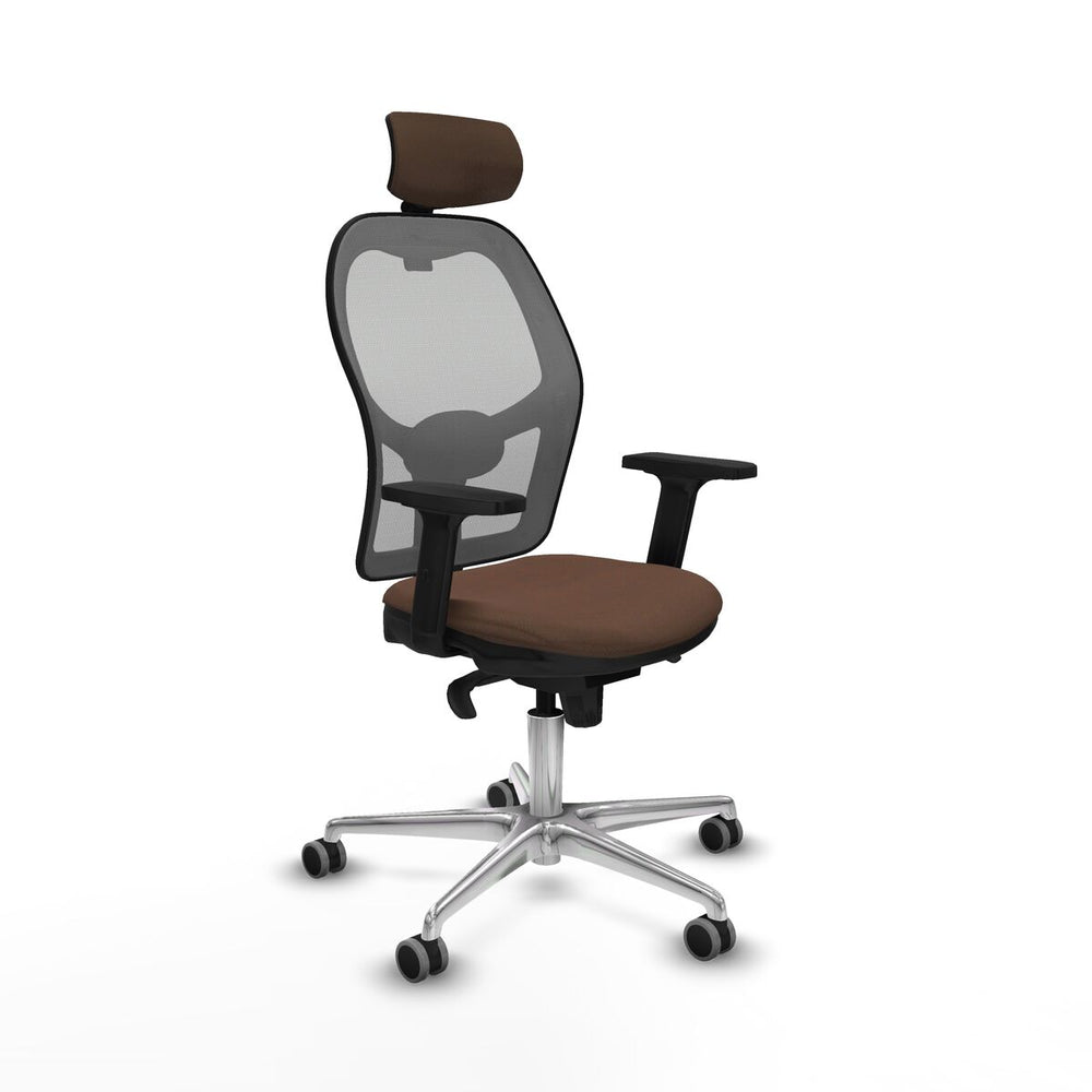 Sedia Ufficio con Poggiatesta Piqueras y Crespo 2D086G2 Grigio Marrone scuro