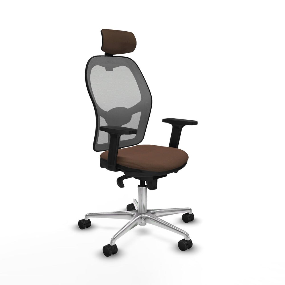 Sedia Ufficio con Poggiatesta Piqueras y Crespo 2D086N2 Grigio Marrone scuro
