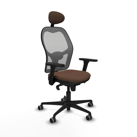 Sedia Ufficio con Poggiatesta Piqueras y Crespo 3D036G1 Grigio Marrone scuro
