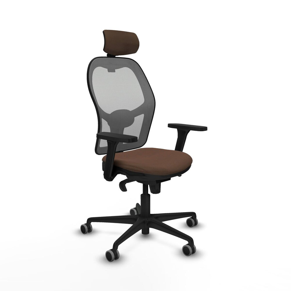 Sedia Ufficio con Poggiatesta Piqueras y Crespo 3D036G2 Grigio Marrone scuro