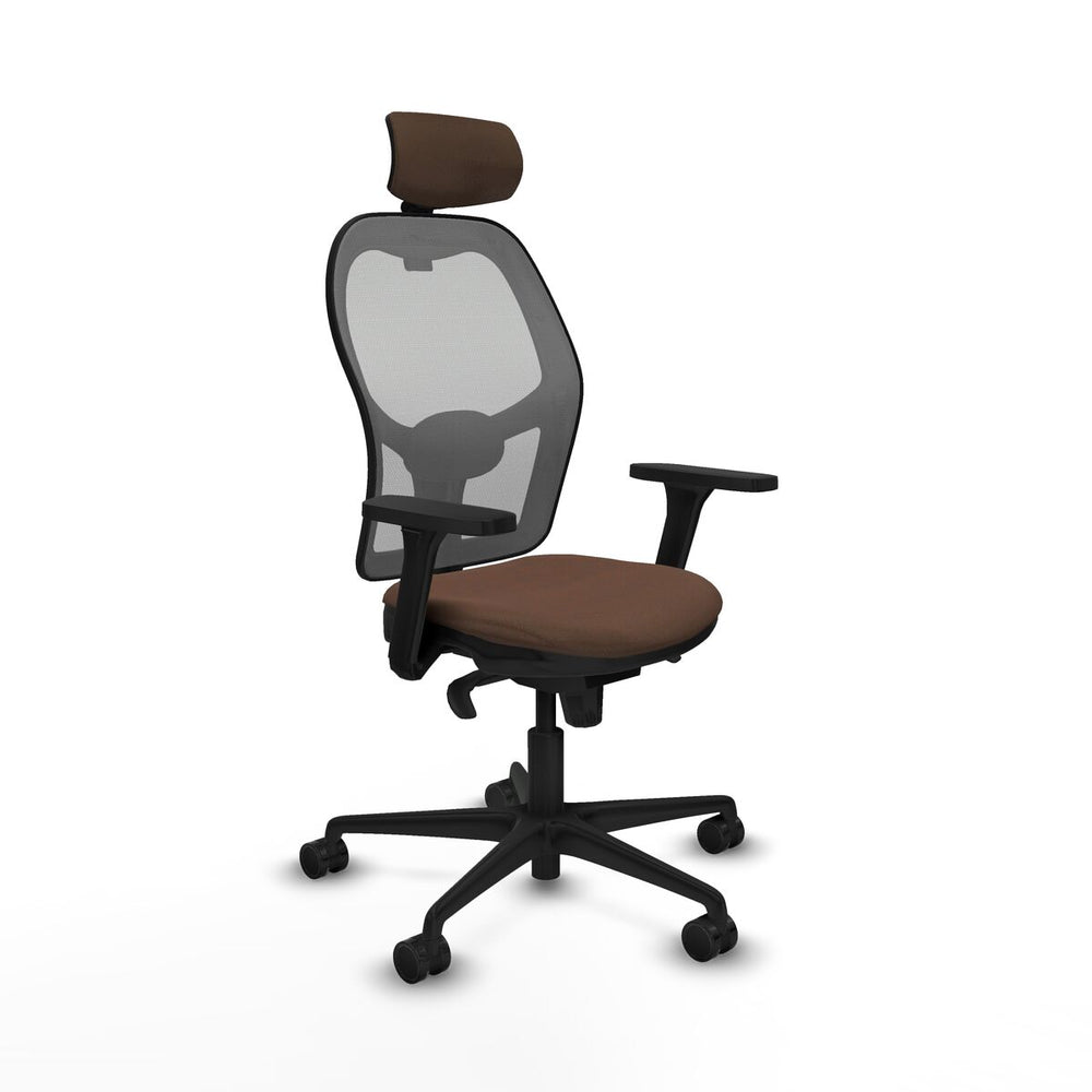 Sedia Ufficio con Poggiatesta Piqueras y Crespo 3D036N2 Grigio Marrone scuro