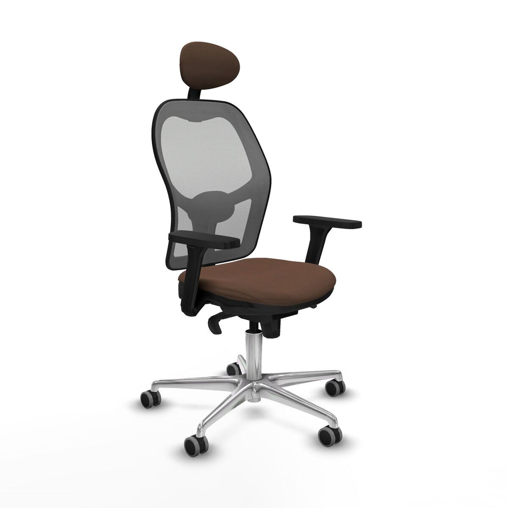 Sedia Ufficio con Poggiatesta Piqueras y Crespo 3D086G1 Grigio Marrone scuro