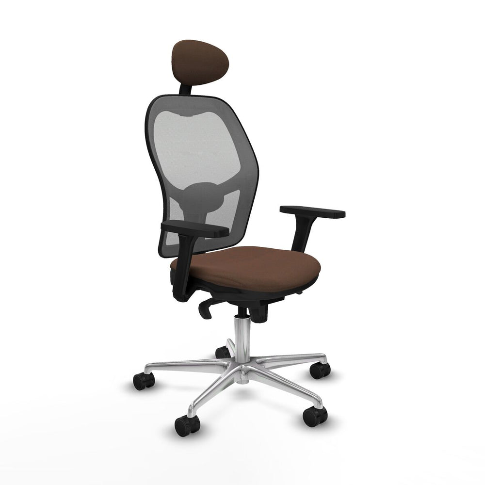 Sedia Ufficio con Poggiatesta Piqueras y Crespo 3D086N1 Grigio Marrone scuro