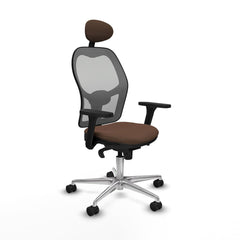 Sedia Ufficio con Poggiatesta Piqueras y Crespo 3D086N1 Grigio Marrone scuro