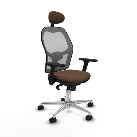 Office Chair with Headrest Piqueras y Crespo 3D086N1 Grey Dark brown