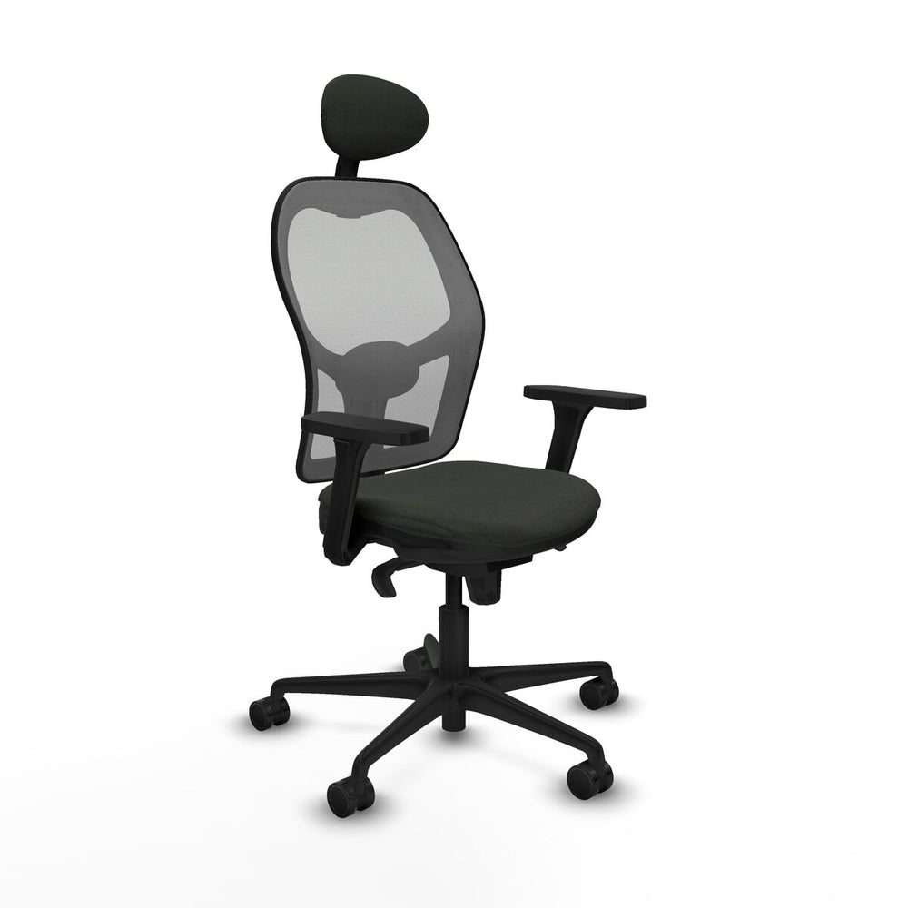 Sedia Ufficio con Poggiatesta Piqueras y Crespo 3D036N1 Nero