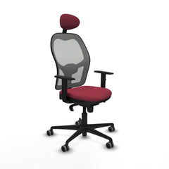 Sedia Ufficio con Poggiatesta Jorquera Piqueras y Crespo 1D036G1 Rosso Granato