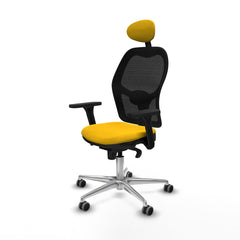 Sedia Ufficio con Poggiatesta Piqueras y Crespo 3D086G1 Giallo