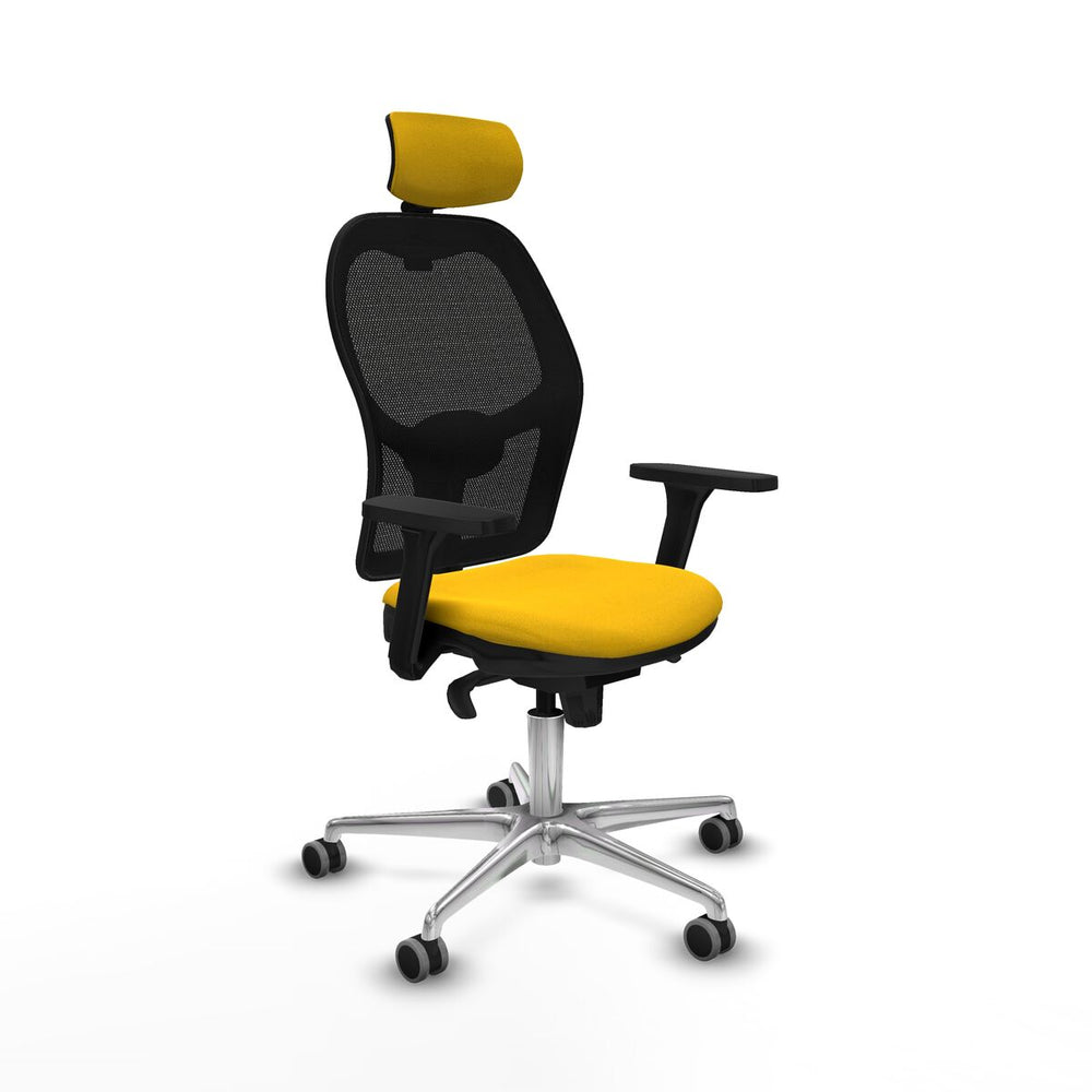Sedia Ufficio con Poggiatesta Piqueras y Crespo 3D086G2 Giallo