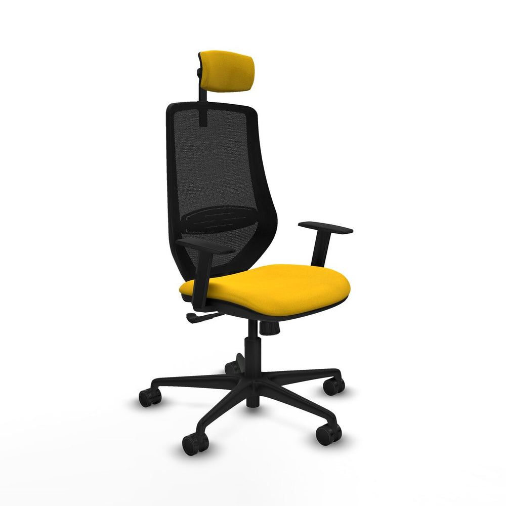 Sedia Ufficio con Poggiatesta Piqueras y Crespo D036N2W Giallo
