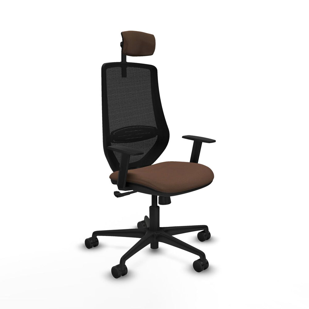 Sedia da Ufficio Piqueras y Crespo D036N2W Nero Marrone scuro
