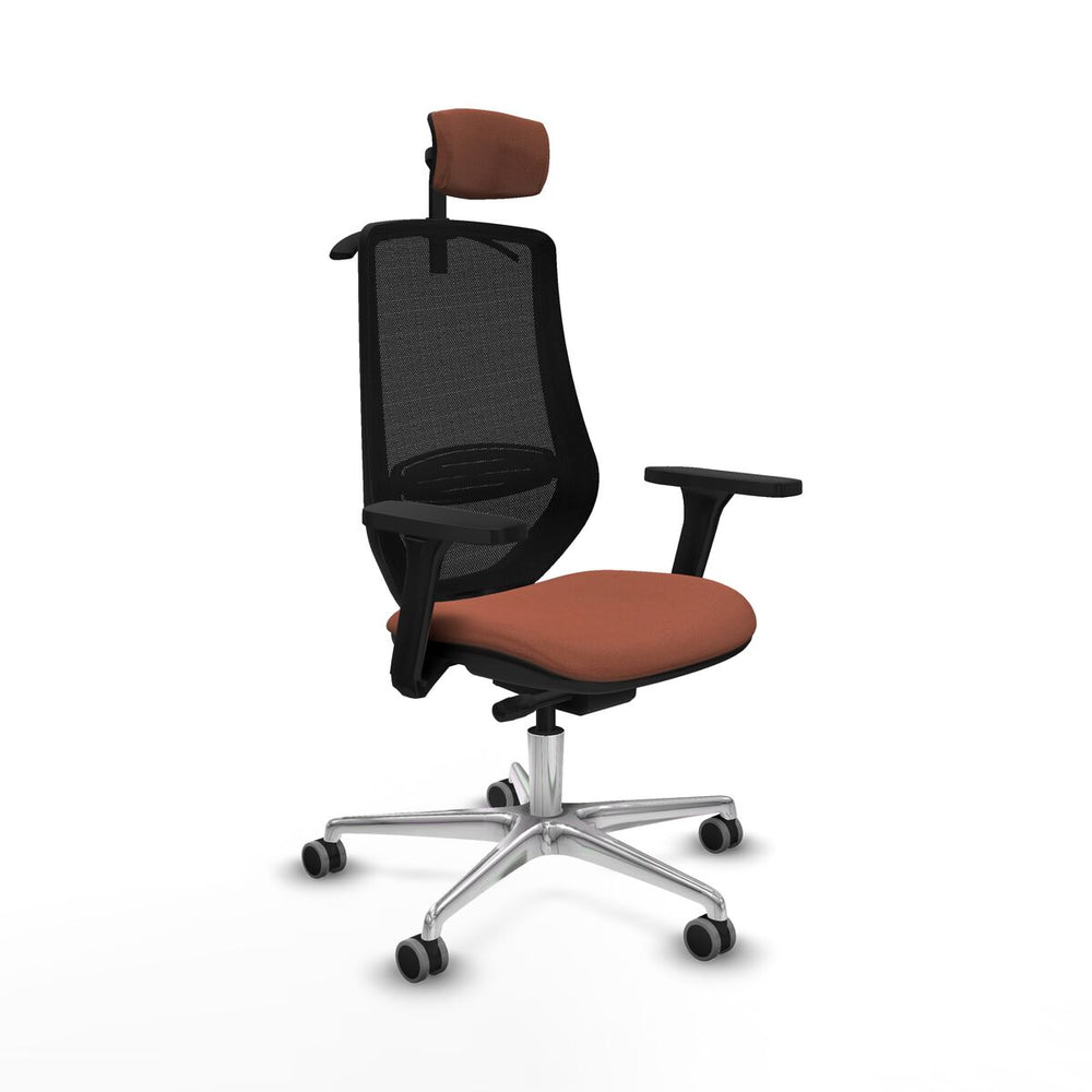 Silla de Oficina con Cabecero Mardos traslack bali Piqueras y Crespo D086G2H Marrón Negro