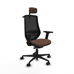 Sedia da Ufficio Mardos traslack bali Piqueras y Crespo D036N2H Nero Marrone scuro