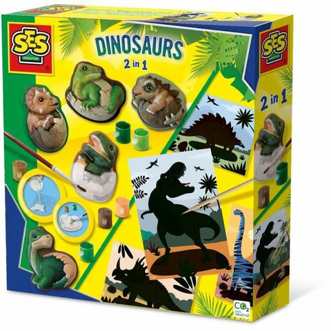 Set da Disegno SES Creative 2 in 1 Dinosaurs