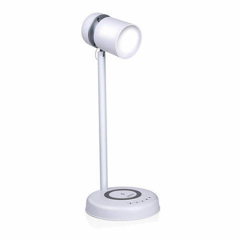 Lampada LED con Altoparlante e Caricabatterie Senza Fili Grundig Bianco 15 W 76 Lm Ø 12 x 34 cm Plastica 3 in 1
