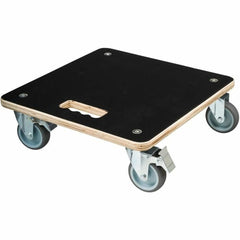 Supporto con Ruote per Vasi Nature Nero Legno 38 x 38 cm