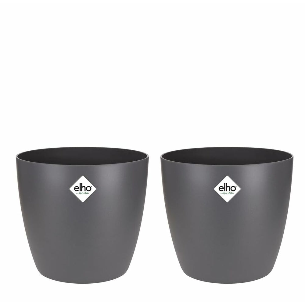 Set di Vasi Elho Grigio Plastica Rotondo 2 Pezzi