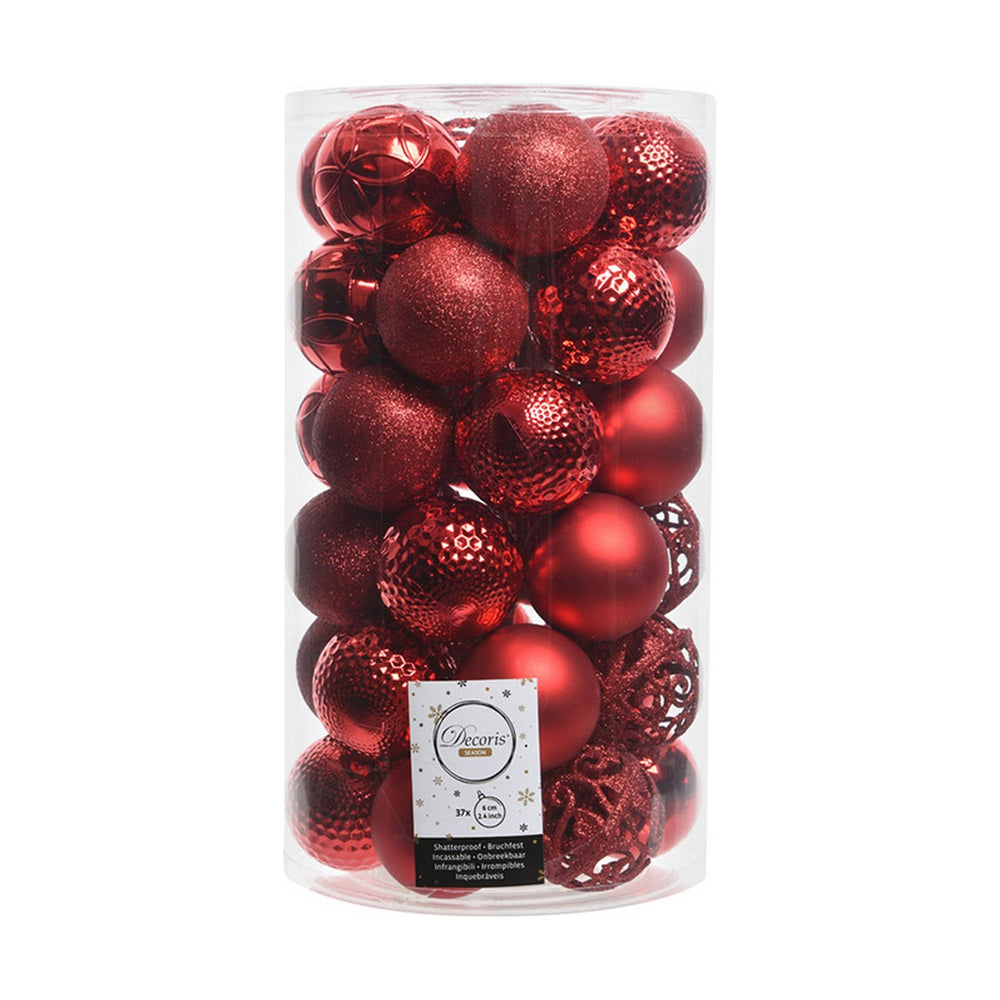 Palle di Natale Decoris Rosso 37 Pezzi