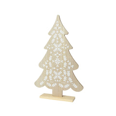 Decorazione Natalizia KSD Bianco Naturale Albero di Natale Abete 30 x 6 x 48 cm Piccolo