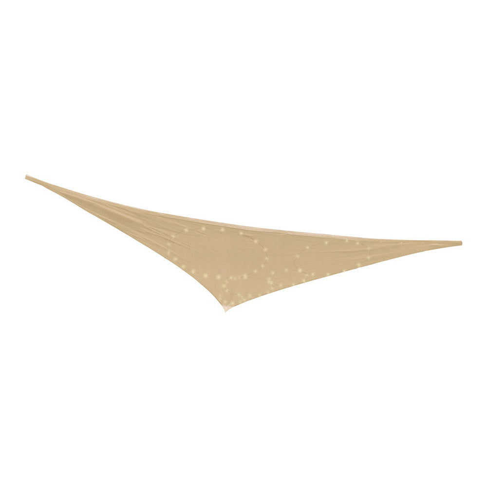 Shade Sail Beige 3 x 3 x 3 m LED Light Exterior Solar Awning