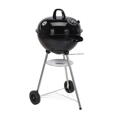 Barbacoa de Carbón con Ruedas Negro 47 x 90 cm Redonda