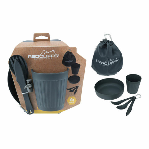 Set di Stoviglie Lifetime Grigio Da campeggio 6 Pezzi